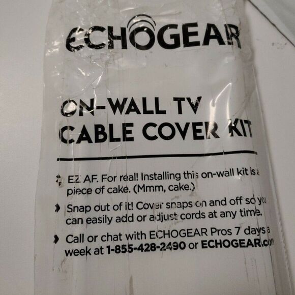 Echo Gear White On Wall TV Cable Cover Kit CF196 - Picture 1 of 4